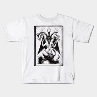 Baphomet bass guitar white transparent Kids T-Shirt